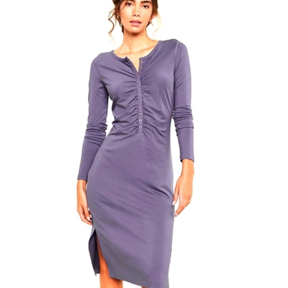 ADOR ME Pearl Midi Dress Color-Windsor Wine Size L